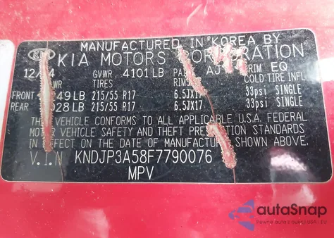 2015 Kia Soul + z USA, uszkodzony, nr VIN KNDJP3A58F7790076